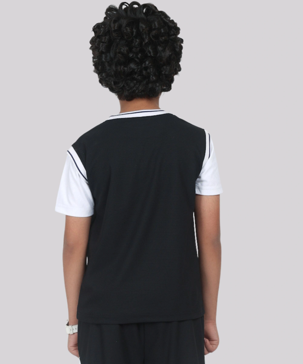 Nexgen Juniors - Boy Half Sleeve Sports T-Shirt - Black/White