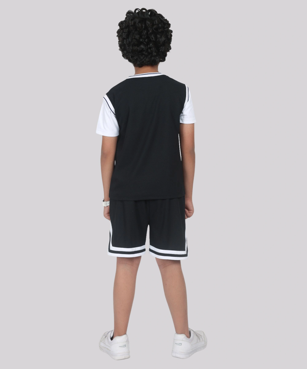 Nexgen Juniors - Boy Active Sports Shorts - Black/White
