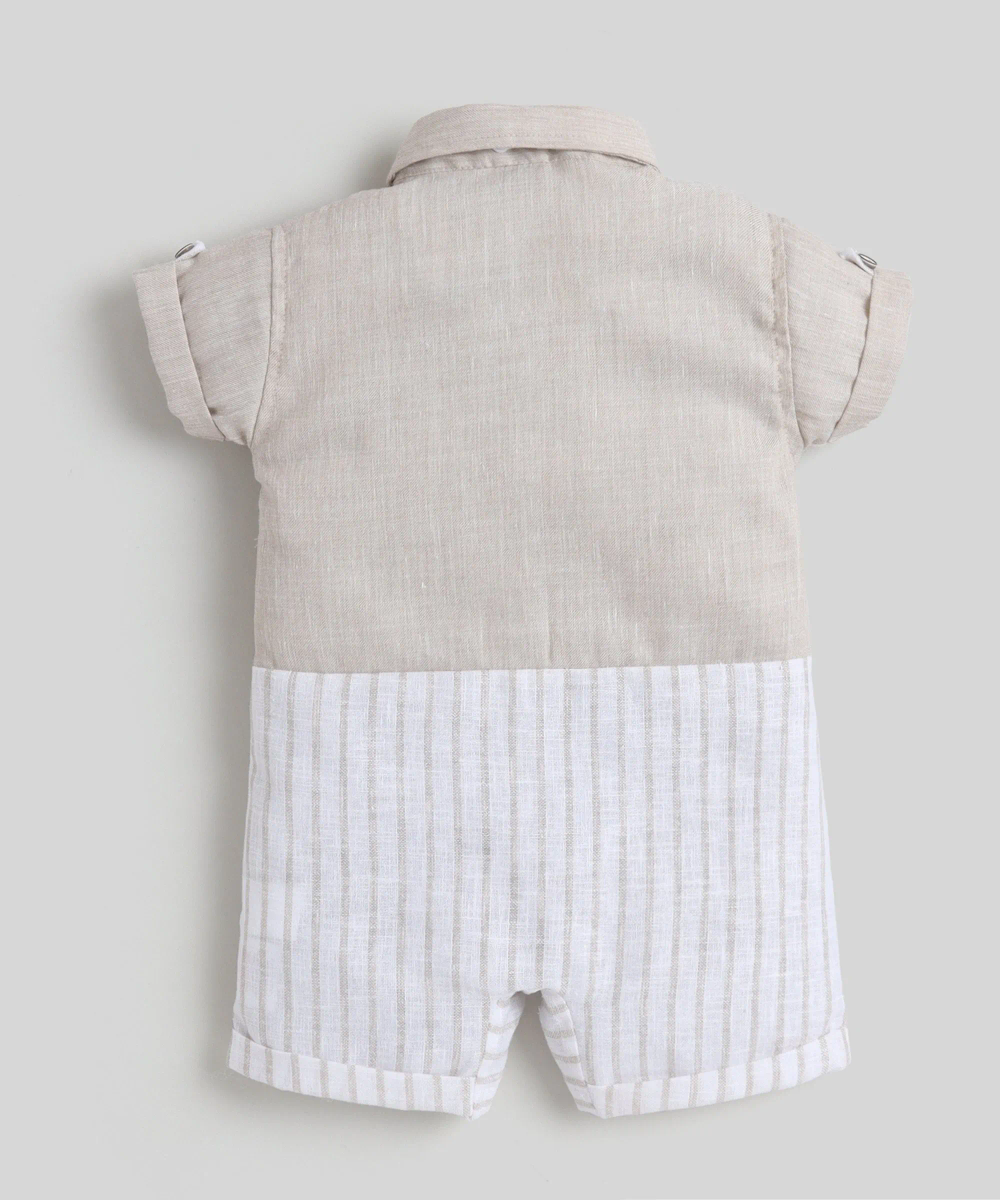 Little Kangaroos - Boys Formal Romper - Beige