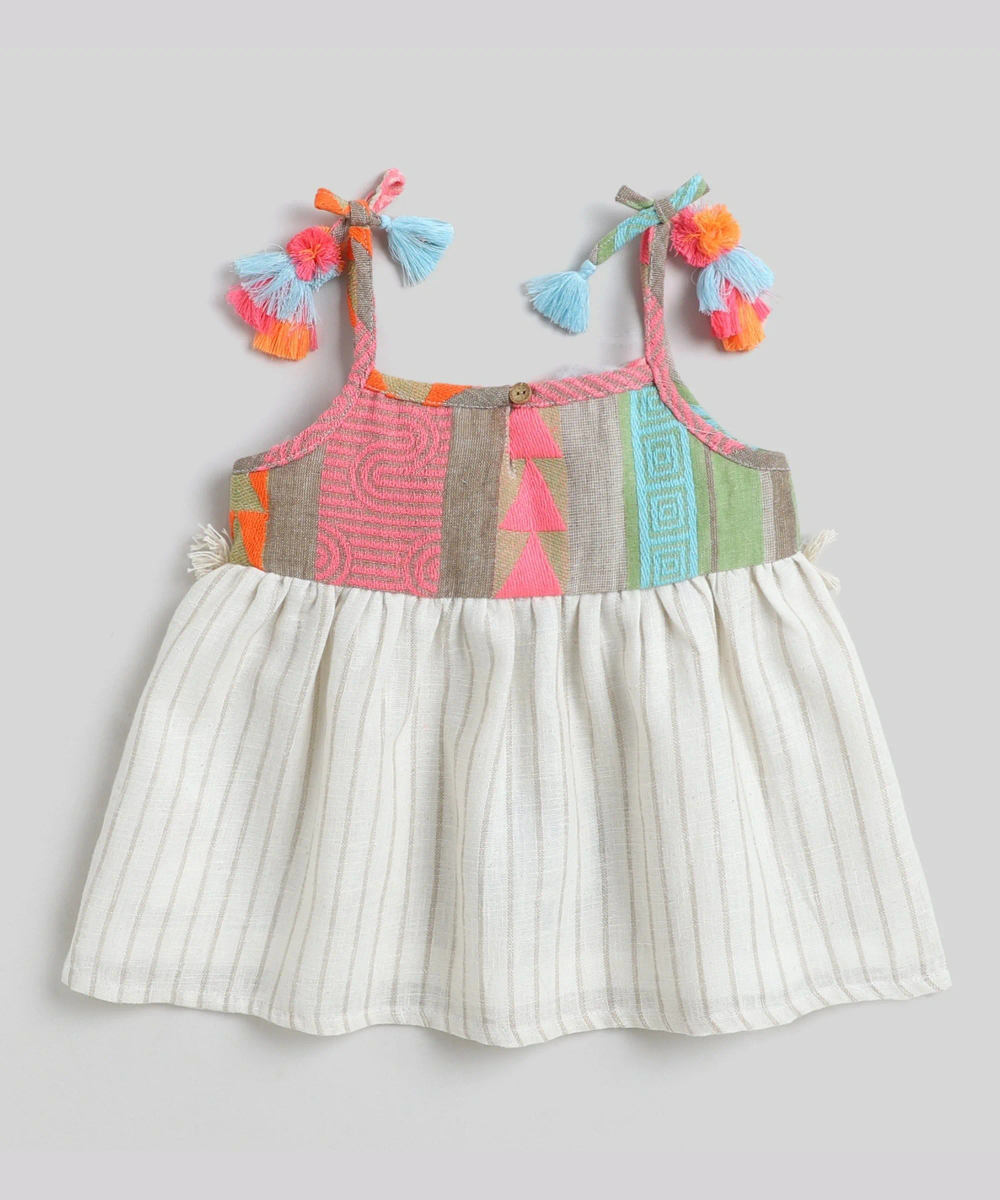 Little Kangaroos - Girl's Square Neck Casual Top - Multicolor