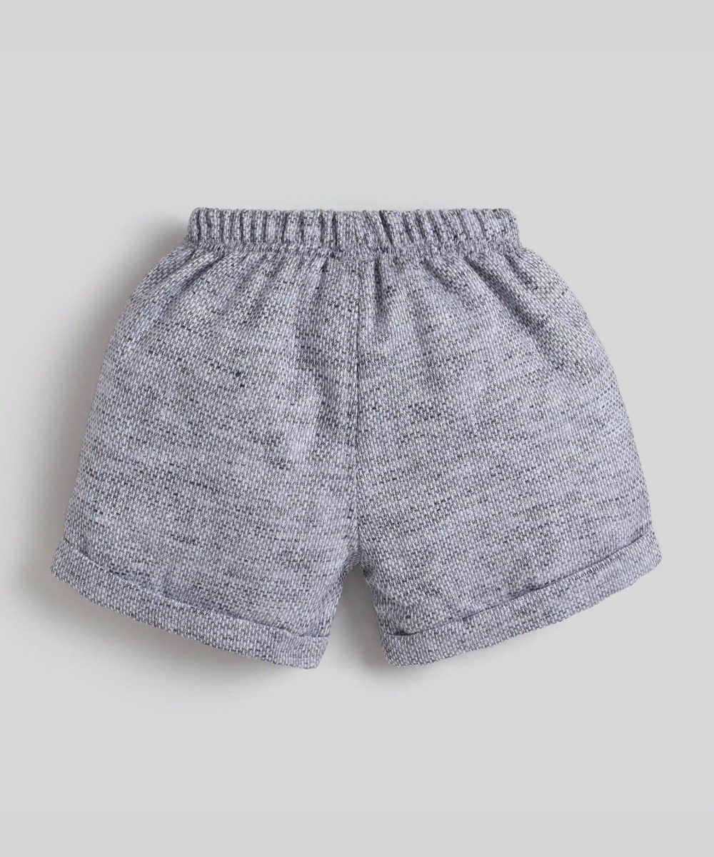 Little Kangaroos - 2pc-Set - Baby Boy's Formal Shirt & Shorts - White/Grey