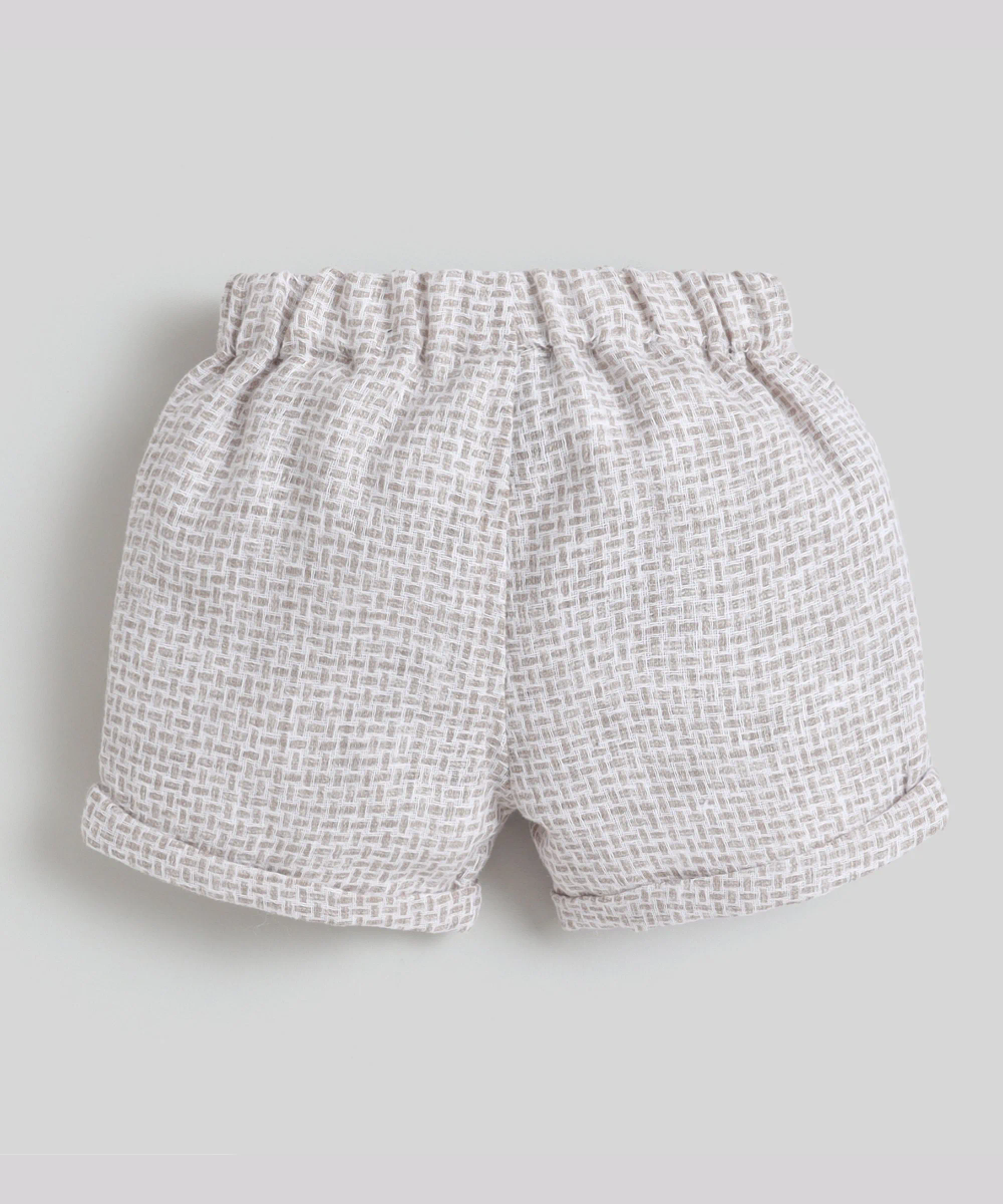 Little Kangaroos - 2pc-Set - Boys Formal Shirt & Short - Beige