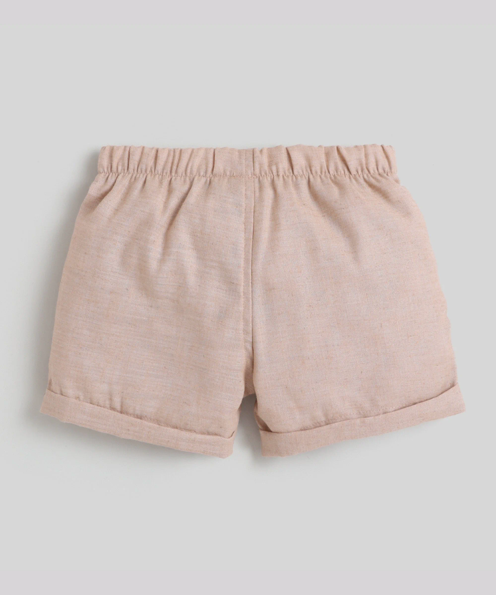 Little Kangaroos - 2pc-Set - Boys Hooded Kurta & Short - Beige