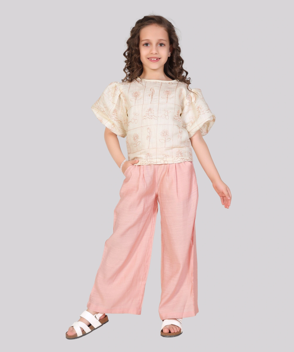 Little Kangaroos - Girl's Casual Palazzo - Peach