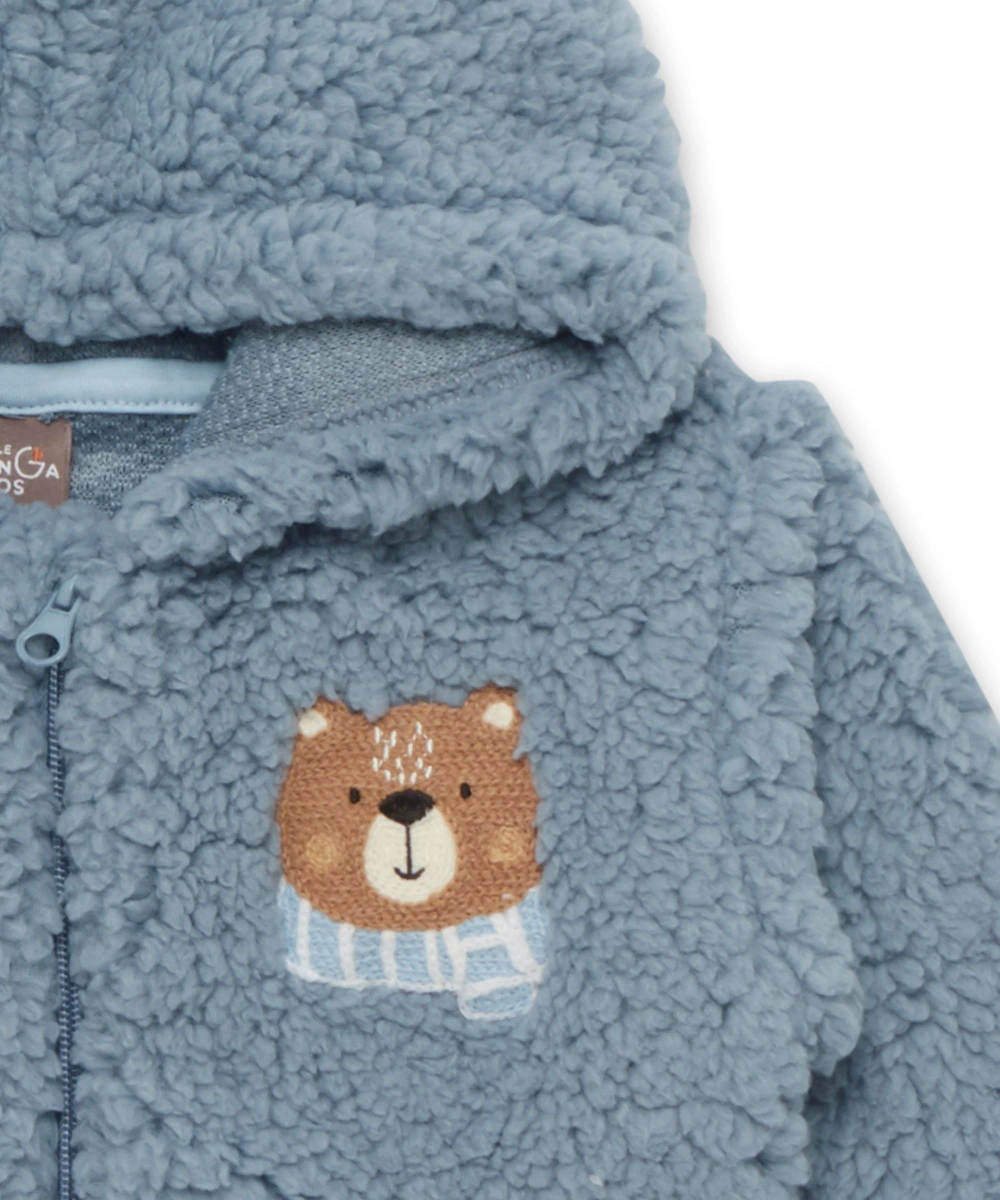 ليتل كانغاروس – جاكيت بقبعة بأكمام طويلة للأولاد – أزرق