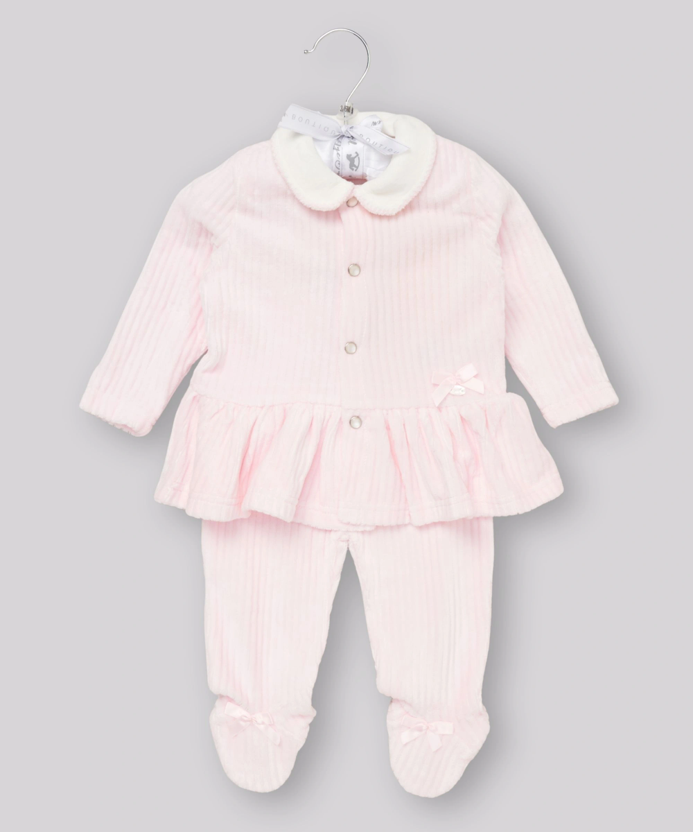 روك أ باي بيبي - طقم من قطعتين - جاكيت وبنطال للبنات الصغيرات - وردي