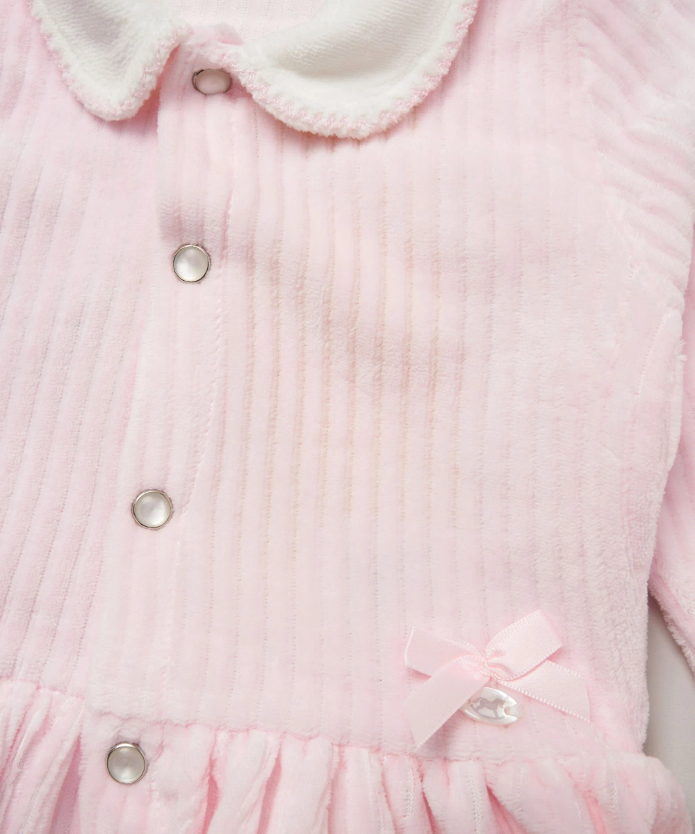 روك أ باي بيبي - طقم من قطعتين - جاكيت وبنطال للبنات الصغيرات - وردي