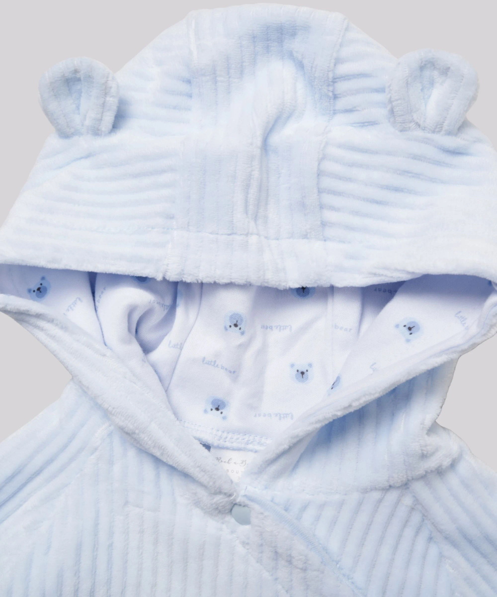 روك أ باي بيبي - طقم جاكيت وبنطال بغطاء رأس للأولاد - أزرق