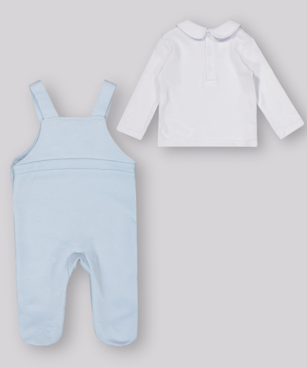 روك أ باي بيبي - طقم من قطعتين - بلوزة ورومبير للأطفال الرضع - أزرق