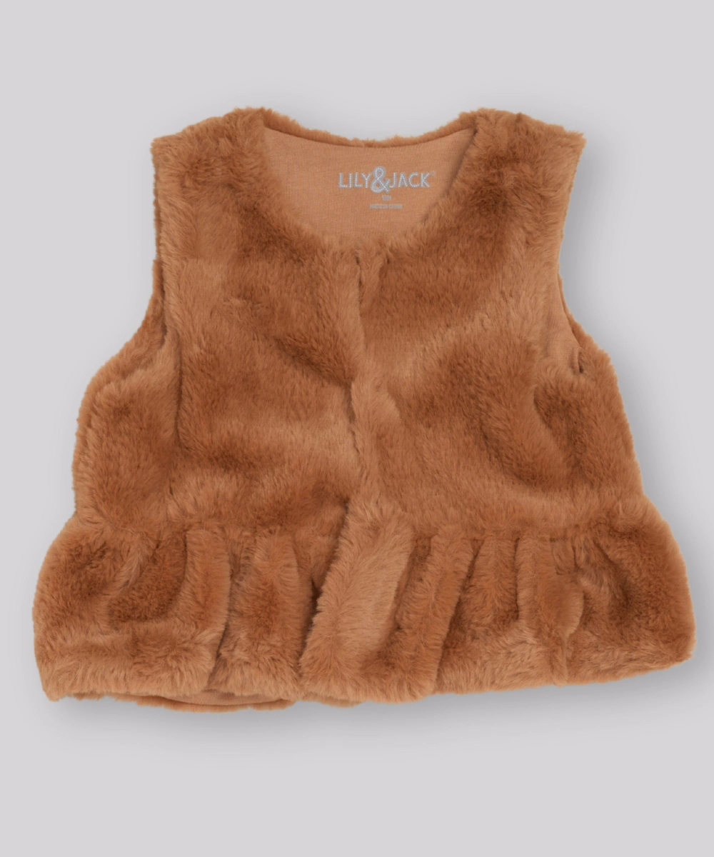 Lily & Jack - 3pc-Set - Baby Girl's Top, Legging & Jacket - Brown/White/Black