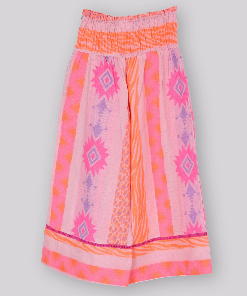 بنطلون واسع الساقين مطرز للبنات من نيكسجن - متعدد الألوان