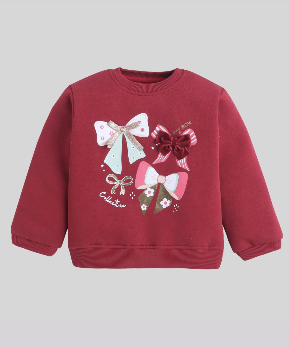 سويت شيرت مطبوع عليه رسومات كنغر صغير - أحمر