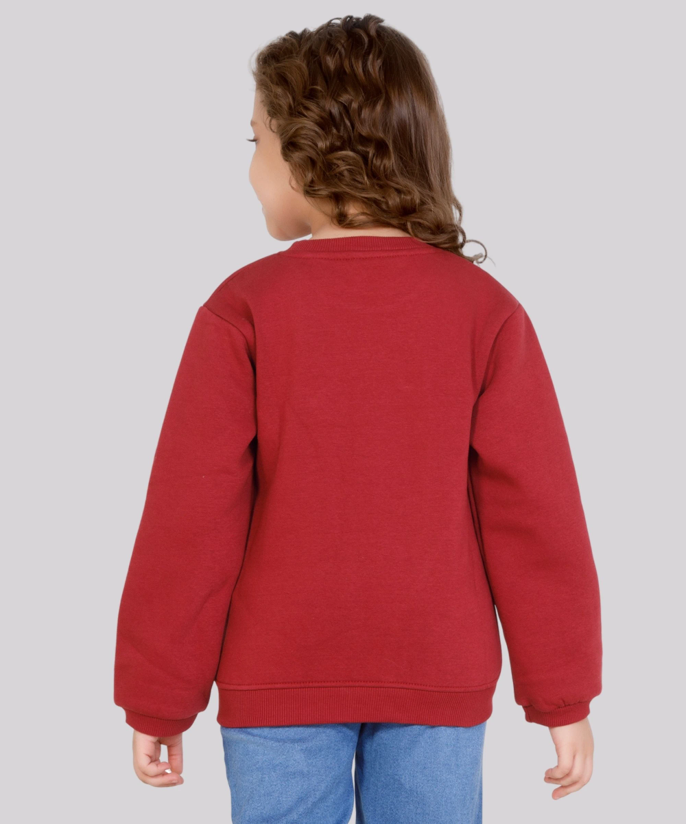 سويت شيرت مطبوع عليه رسومات كنغر صغير - أحمر