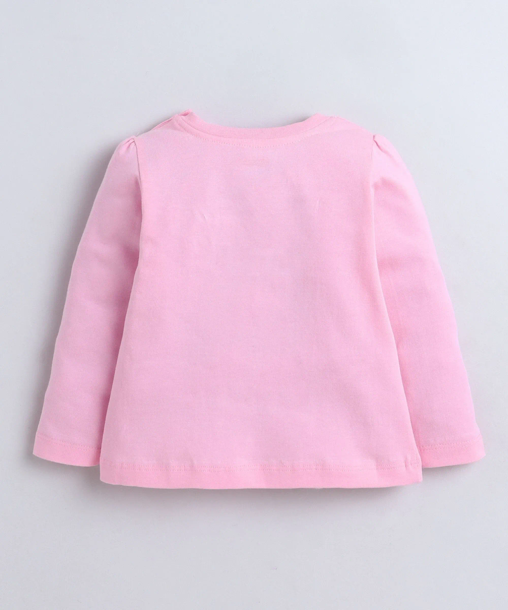 سمارت بيبي - طقم قطعتين - تيشيرت وبنطال للبنات - وردي