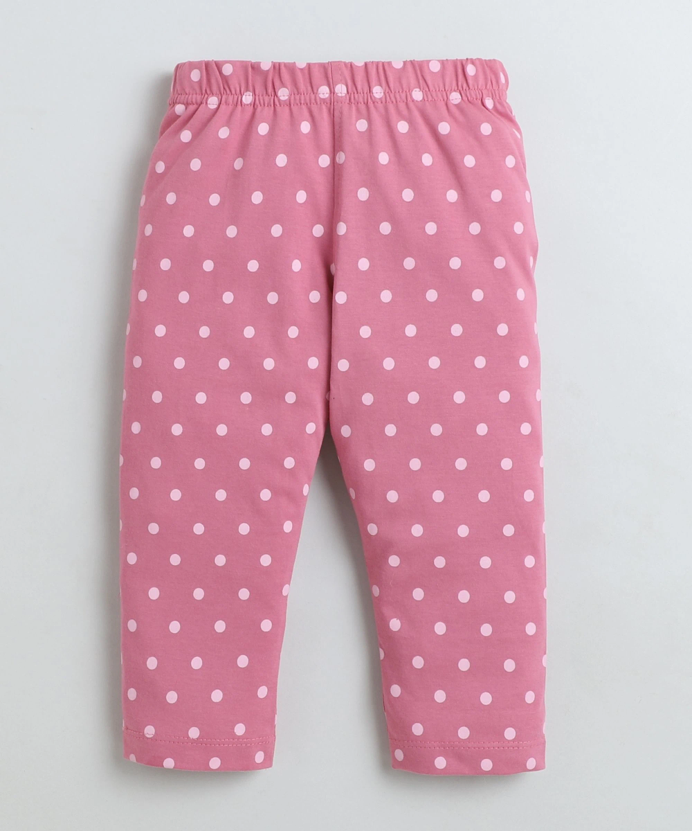 سمارت بيبي - طقم قطعتين - تيشيرت وبنطال للبنات - وردي