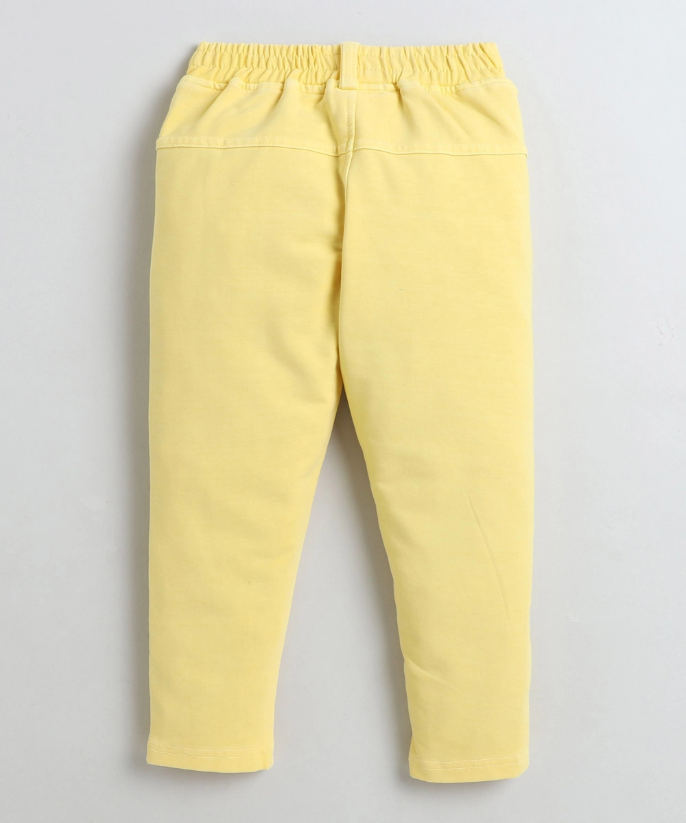 Smart Baby - 2pc-Set - Baby Girl' My World Printed T-Shirt & Pant - Yellow/White