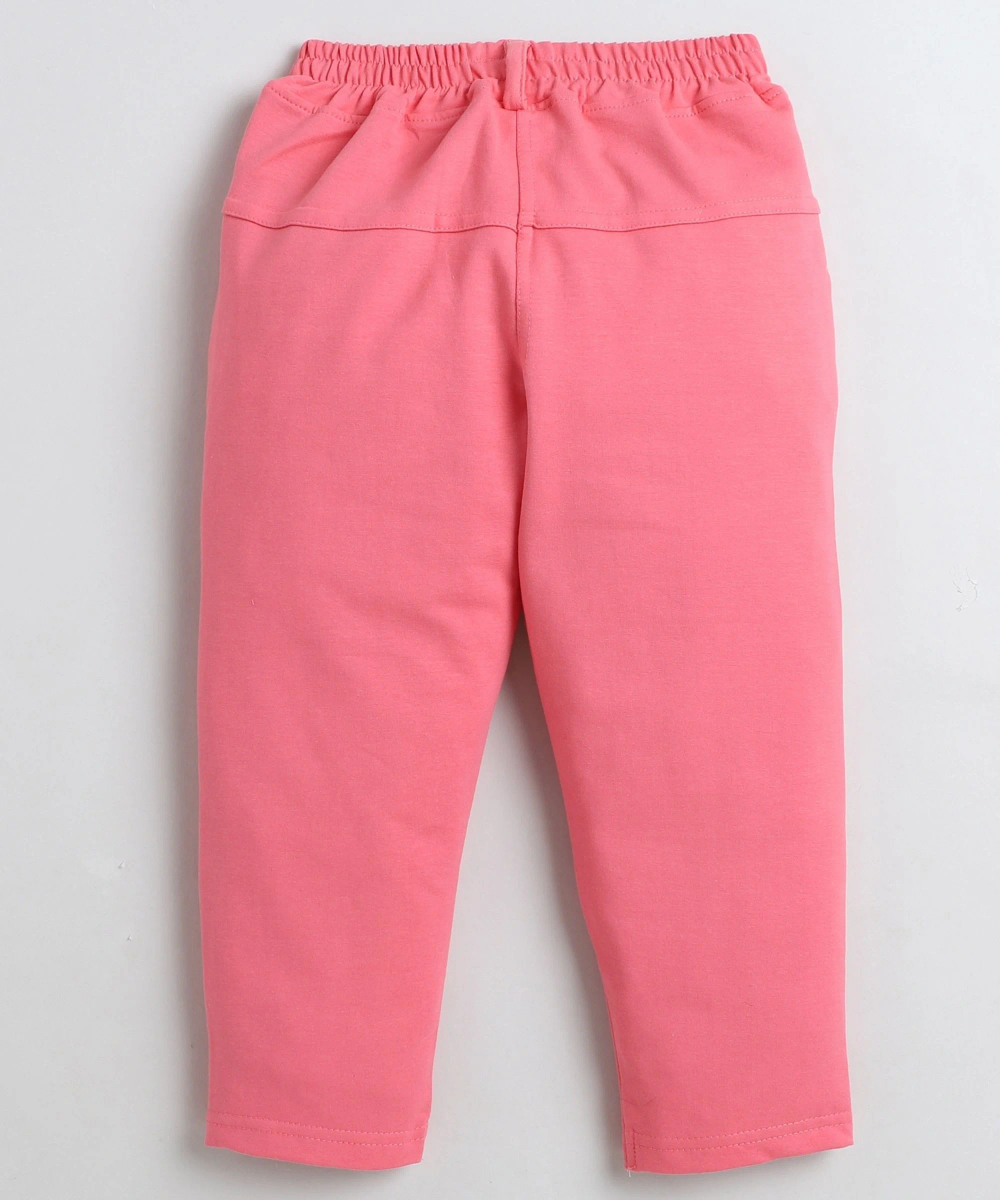 Smart Baby - 2pc-Set - Baby Girl' Smile Printed T-Shirt & Pant - White/Pink