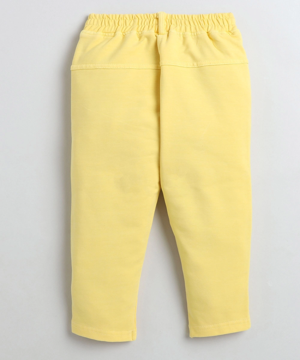 Smart Baby - 2pc-Set - Baby Girl' Rabbit Printed T-Shirt & Pant - White/Yellow