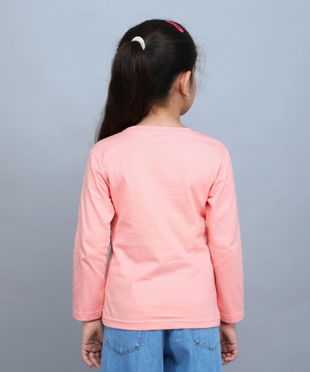 Nexgen Girls - Girl's Long Sleeves Graphic Printed T-Shirt - Pink