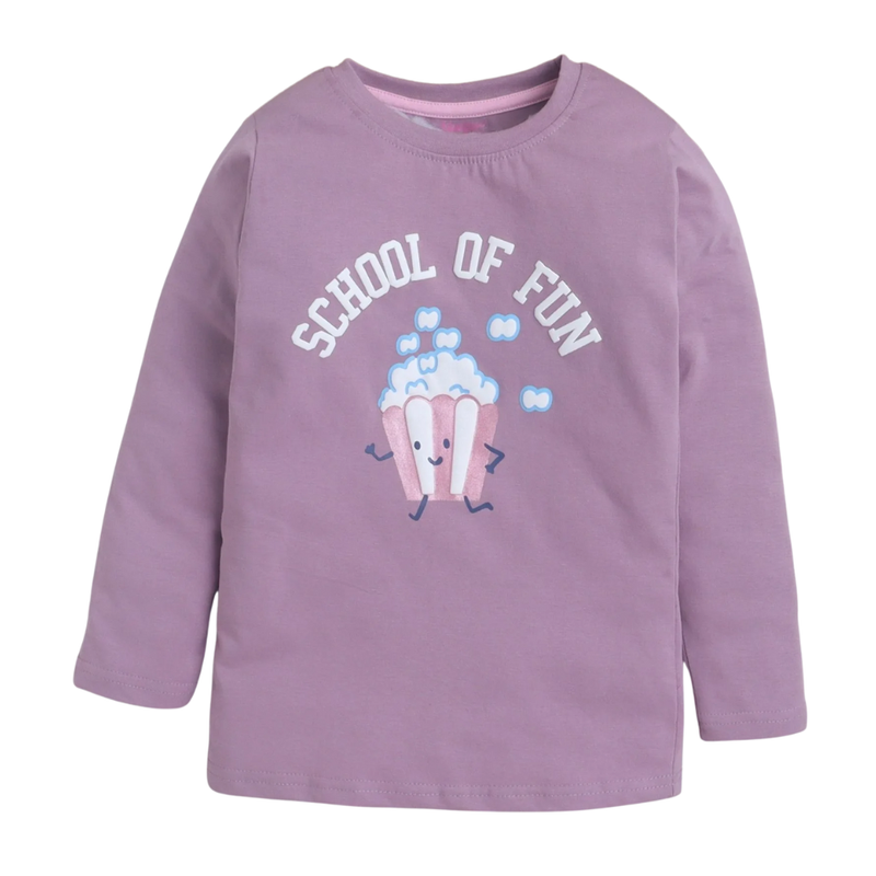 Nexgen Girls - Girl's Long Sleeves Graphic Printed T-Shirt - Purple