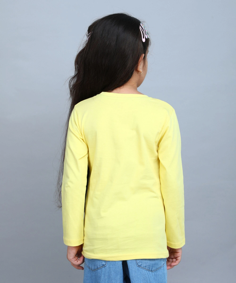 Nexgen Girls - Girl's Printed Casual T-Shirt - Yellow