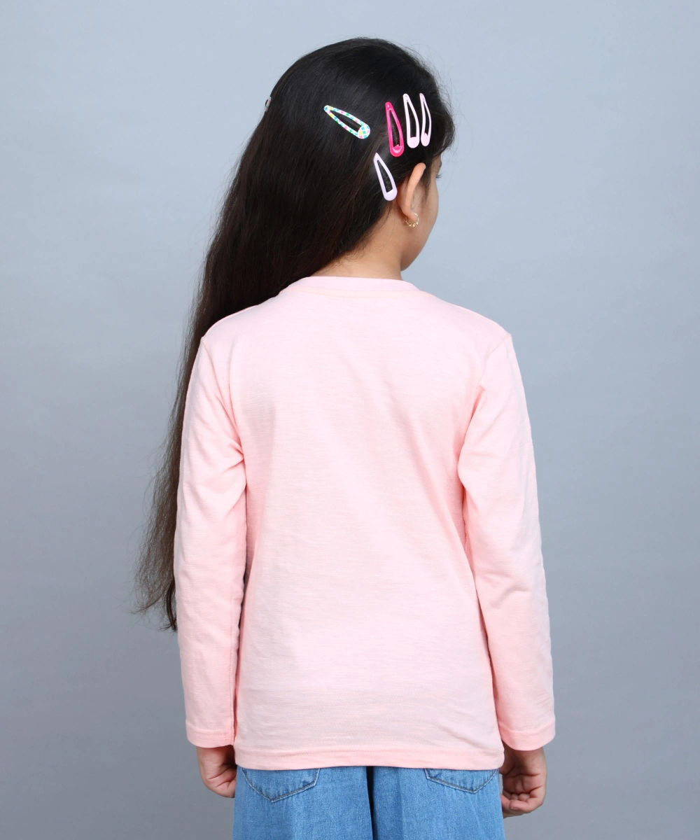 Nexgen Girls - Girl's Bow Embellished Long Sleeves T-Shirt - Pink