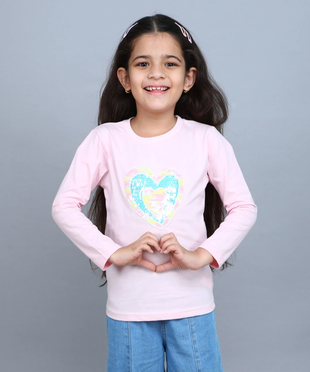 Nexgen Girls - Girl's Long Sleeves Embellished T-Shirt - Pink