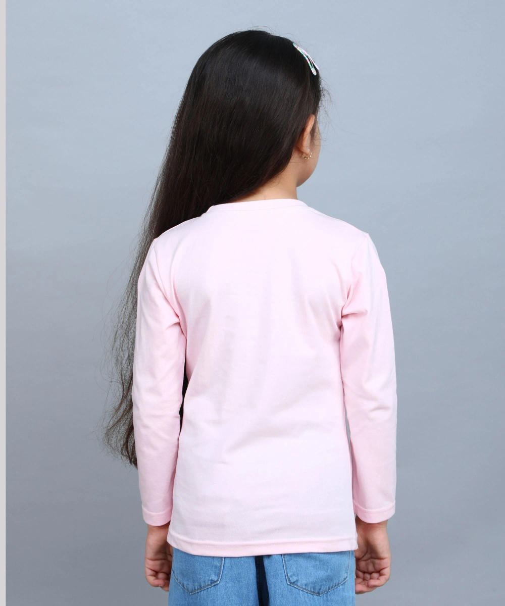 Nexgen Girls - Girl's Long Sleeves Embellished T-Shirt - Pink