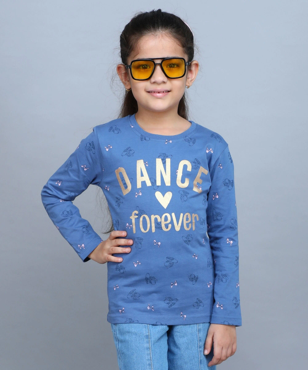 Nexgen Girls - Girl's Dance Forever Printed T-Shirt - Blue