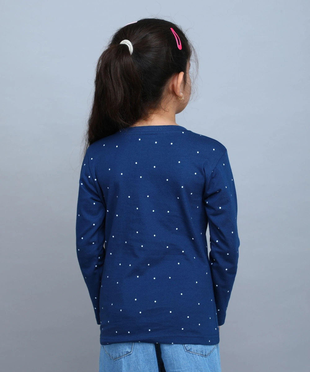 Nexgen Girls - Girl's Ballet & Unicorns Make Me Happy Printed T-Shirt - Navy Blue