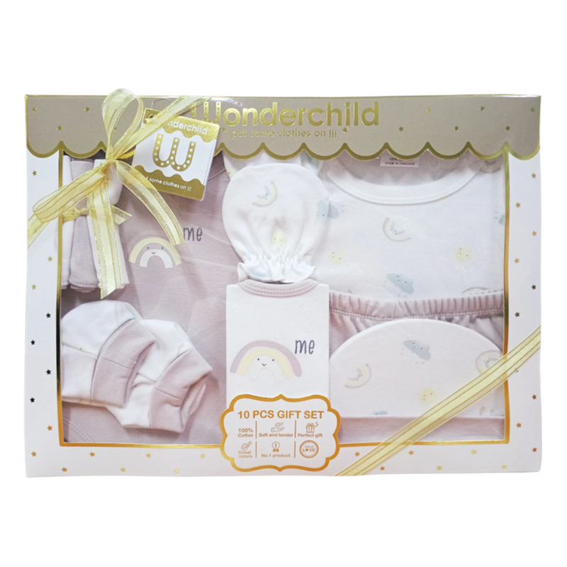 طقم ملابس بناتي من وندر تشايلد مكون من 10 قطع، لون بيج