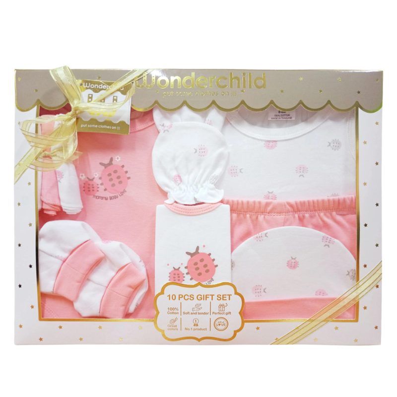 طقم ملابس بناتي من وندر تشايلد مكون من 10 قطع، لون خوخي، هدية مثالية