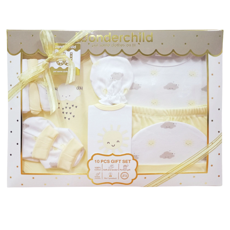 طقم ملابس بناتي من وندر تشايلد مكون من 10 قطع، لون أصفر، هدية مثالية