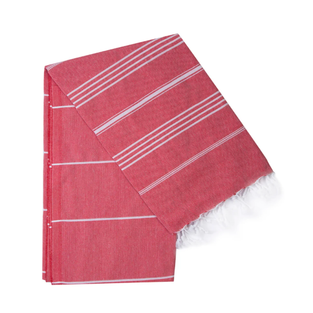 Hammam Corner - The Line Beach Towel - Red