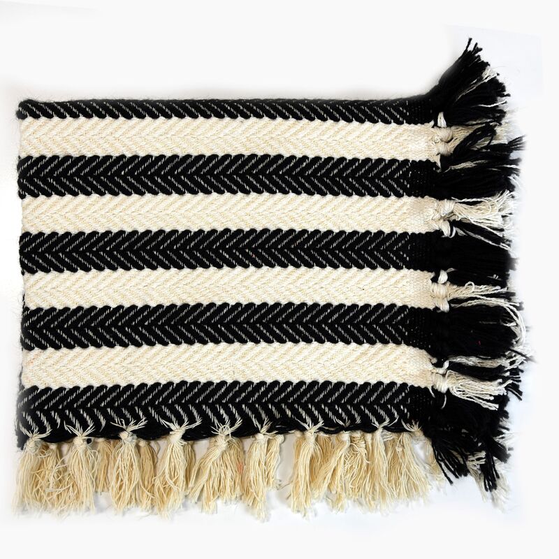 حمام كورنر - حصيرة حمام تقليدية - أسود/أبيض