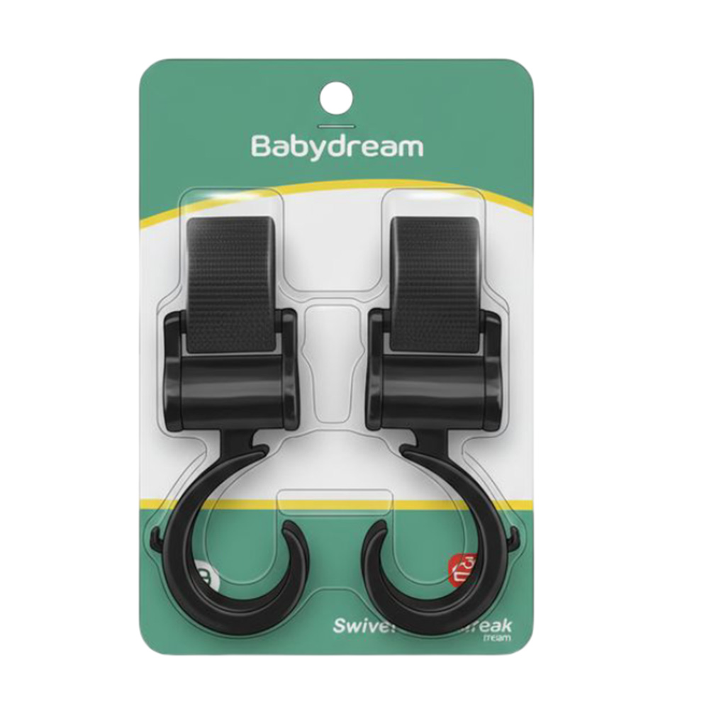Baby Dream Stroller Hook - Black - 2 Pcs