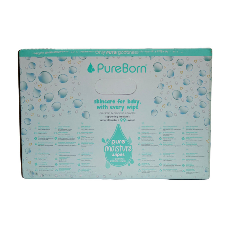 Pureborn - Pure Moisture Water Wipes - Pack of 12 - 720 Pcs