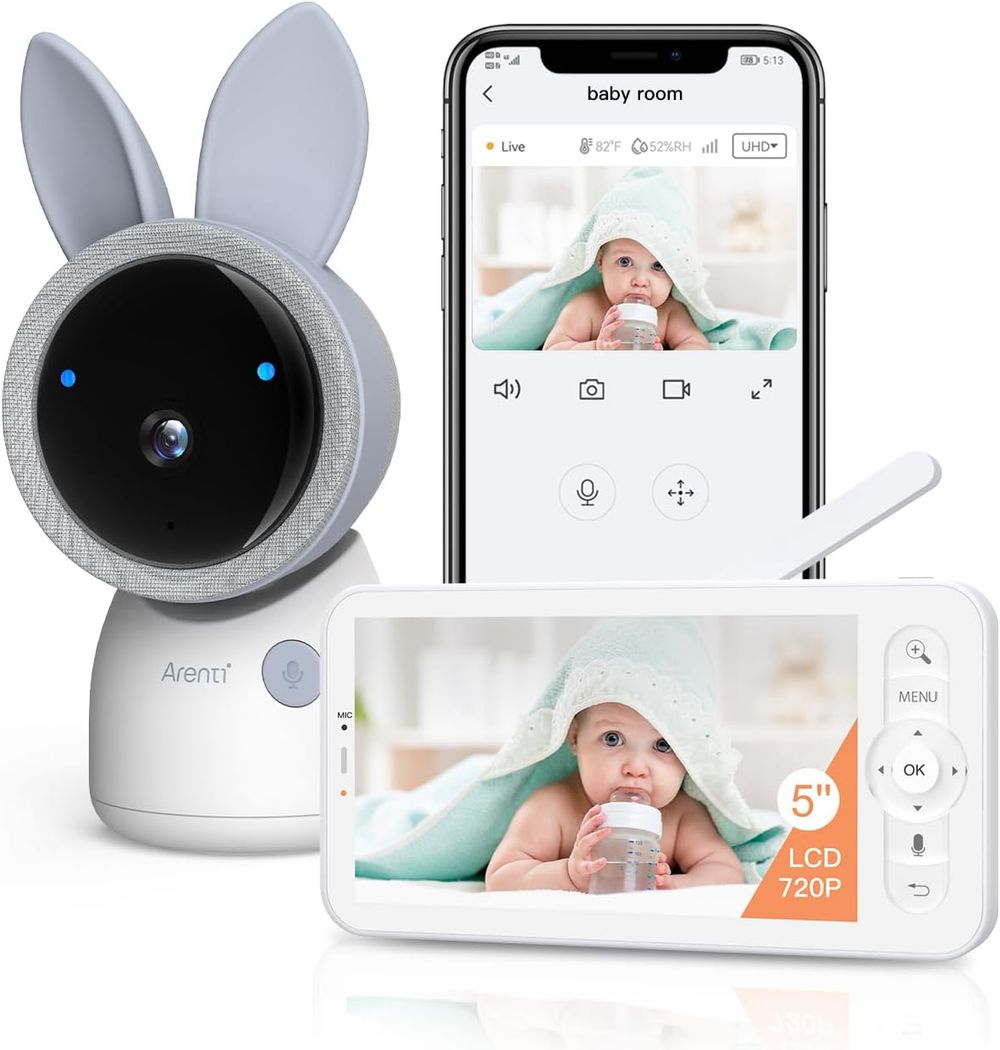 Arenti - 4mp/2.5k Wi-fi Video Baby Monitor Kit With LCD Screen