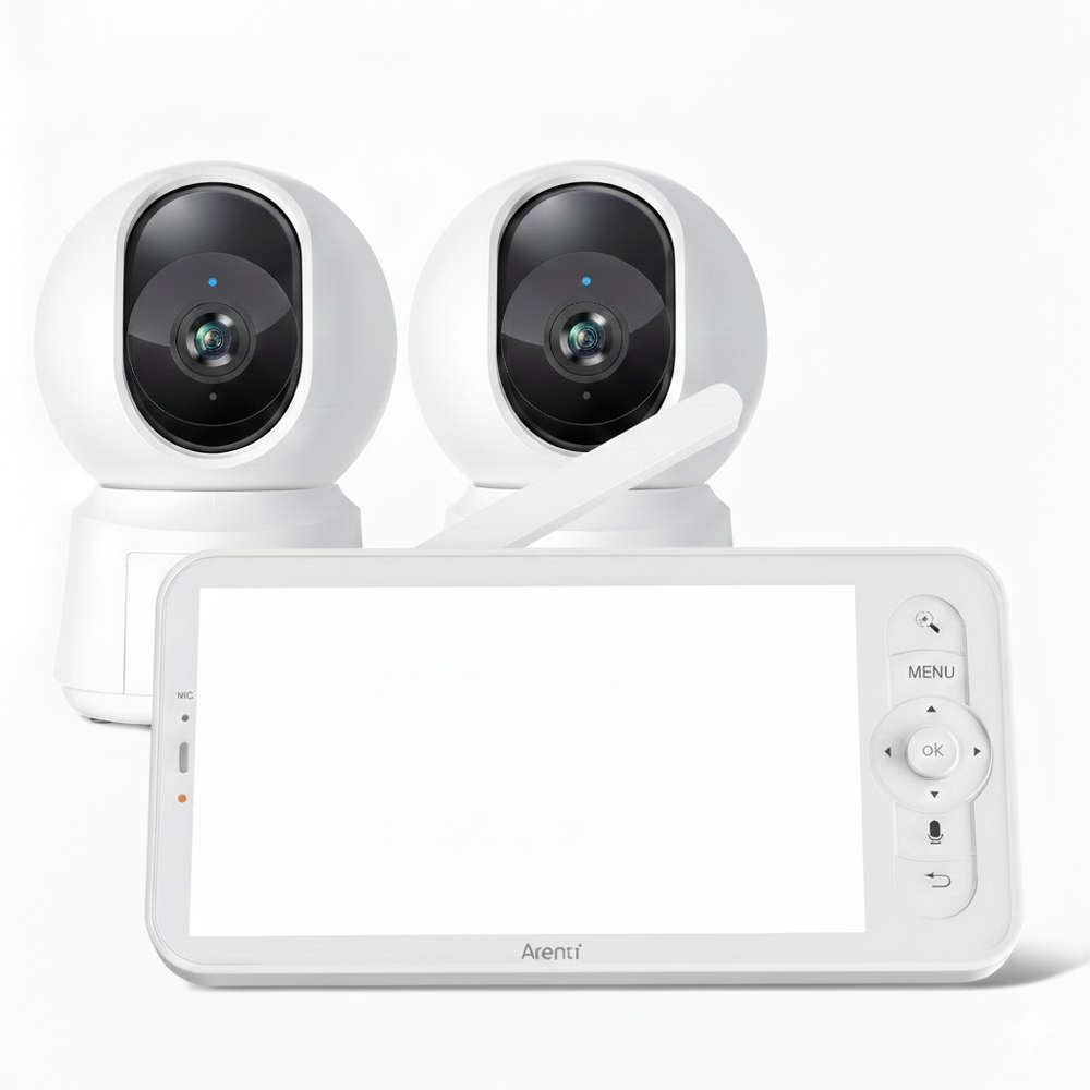 أرينتي - طقم مراقبة الأطفال مع كاميرا مزدوجة وشاشة LCD