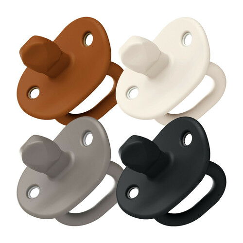Boon - Jewl Silicone Orthodontic Pacifier - Neutral - Pack of 4