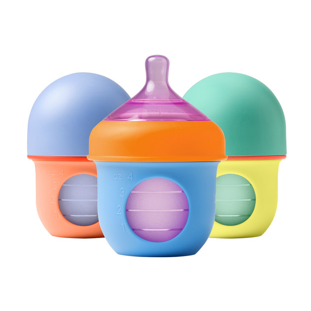 Boon - Nursh Collapsible Silicone Feeding Bottle - Pack Of 3 - 118 ml