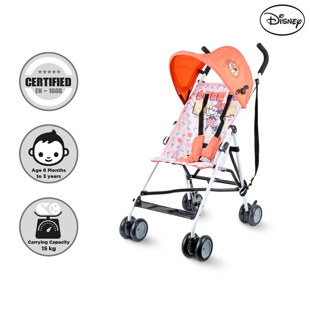 Disney - Minnie Mouse Lightweight Travel Stroller - Multicolor
