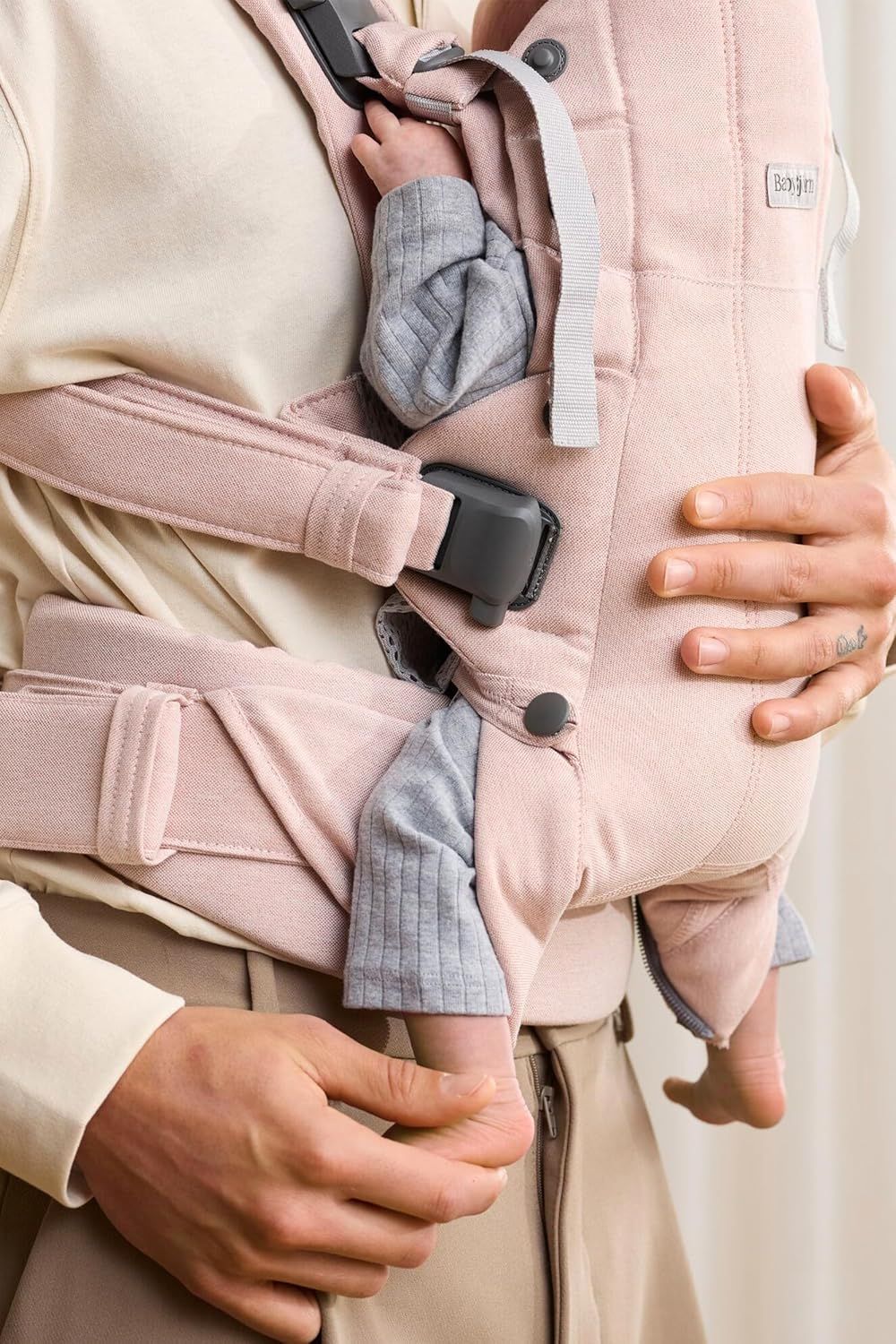 BABYBJORN - Woven Baby Carrier - Harmony - Light Pink Melange