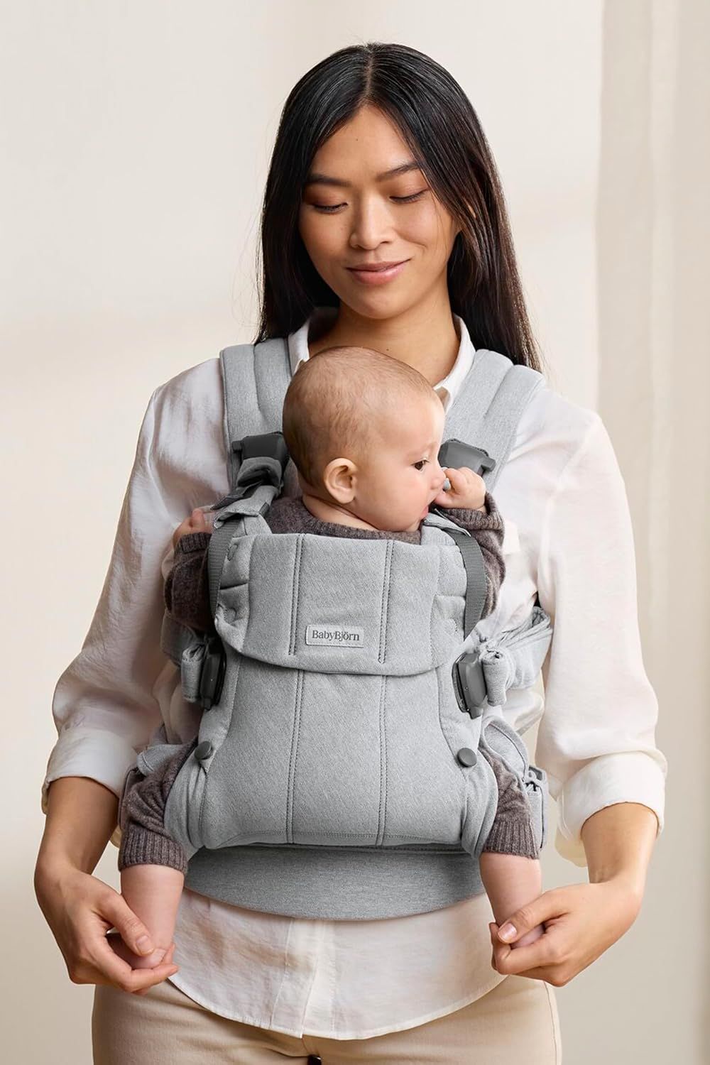 BABYBJORN - Woven Baby Carrier - Harmony - Light Grey Melange