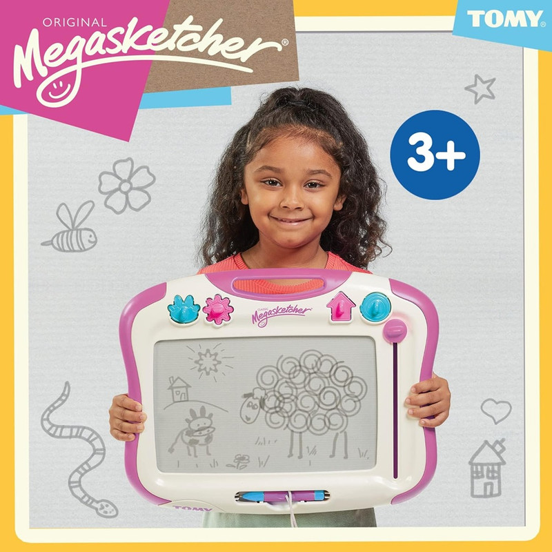 Tomy - Megasketcher Magnetic Drawing Board - Classic Purple  - For Ages 3 Years And Above