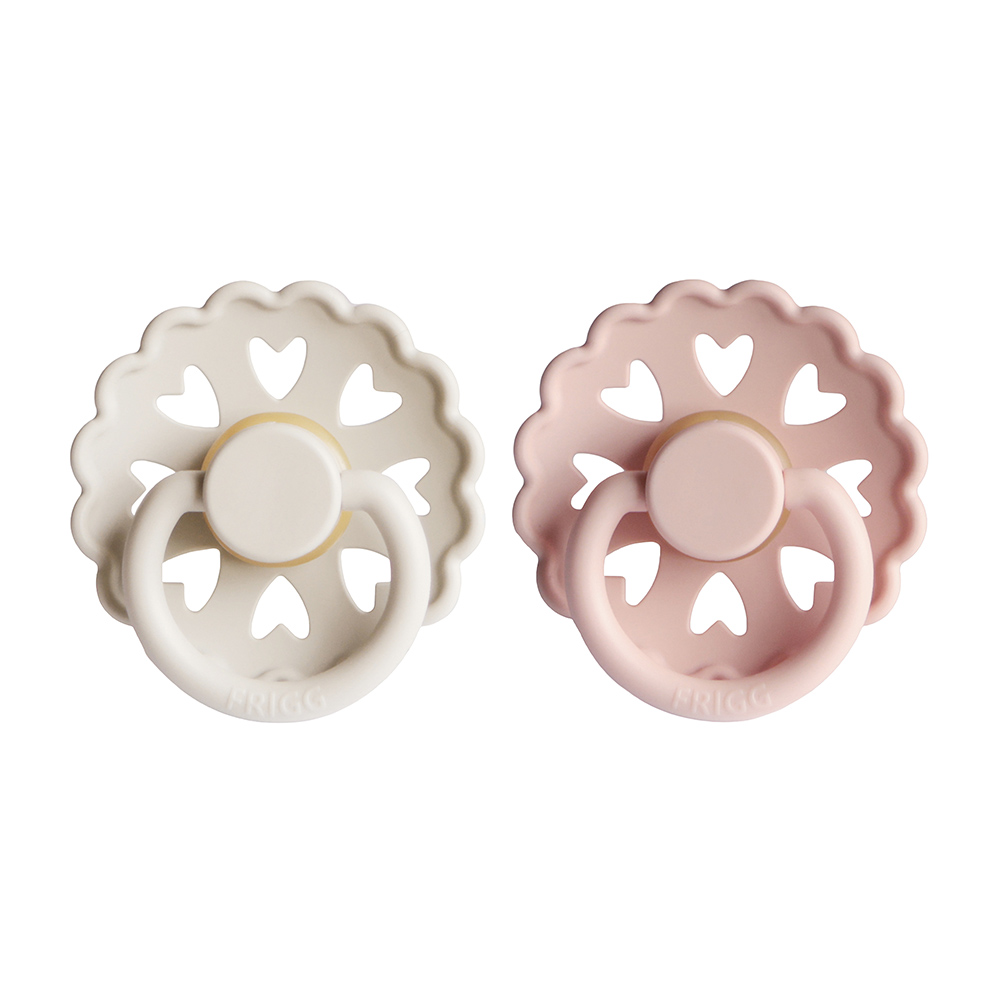 Frigg - Fairytale Latex Baby Pacifier - Cream/Blush - 2Pc Set