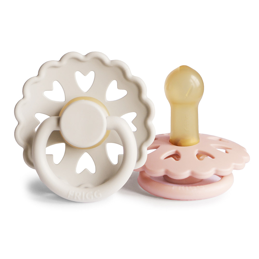 Frigg - Fairytale Latex Baby Pacifier - Cream/Blush - 2Pc Set