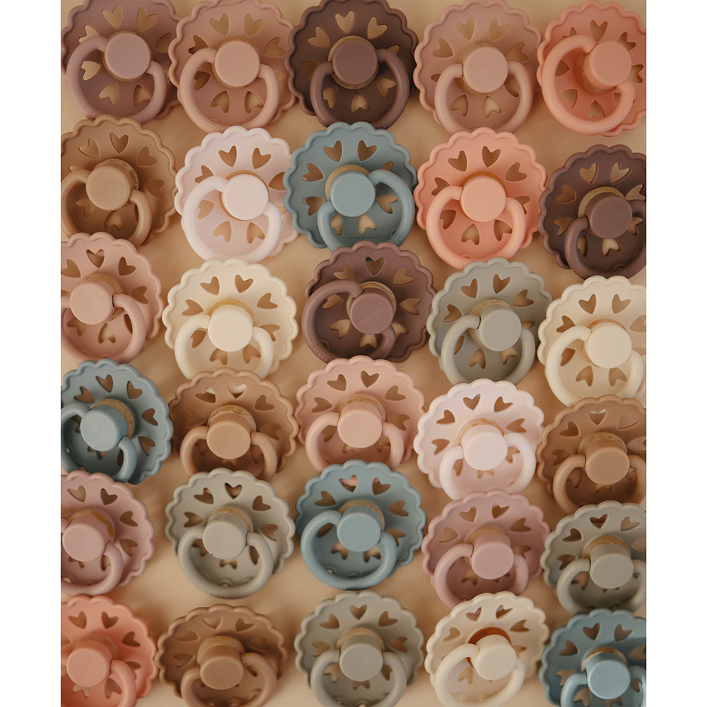 Frigg - Fairytale Latex Baby Pacifier - Cream/Blush - 2Pc Set