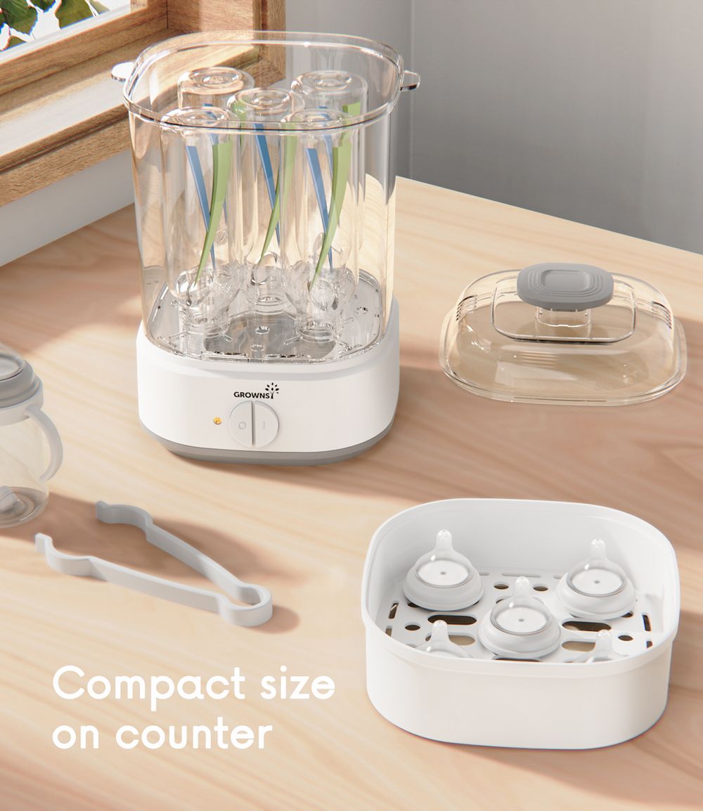 Grownsy - Electric Baby Bottle Sterilizer with Steam Function - Quick & Effective