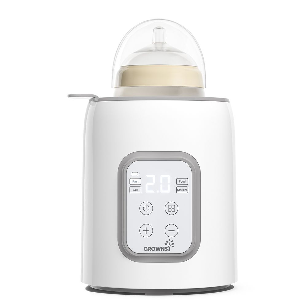 Grownsy - 8-in-1 Bottle Warmer For Breast Milk & Formula-Temp Control & Sterilize-White